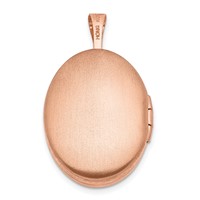 Sterling Silver Rose Gold-plated Polished 20mm Oval Locket view 3