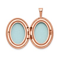 Sterling Silver Rose Gold-plated Polished 20mm Oval Locket view 5