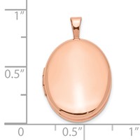 Sterling Silver Rose Gold-plated Polished 20mm Oval Locket view 4