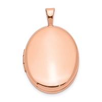 Sterling Silver Rose Gold-plated Polished 20mm Oval Locket view 1