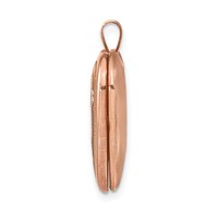Sterling Silver Rose Gold-plated Polished Front Satin Back Double Hearts 20mm Heart Locket view 2