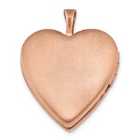 Sterling Silver Rose Gold-plated Polished Front Satin Back Double Hearts 20mm Heart Locket view 3