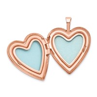 Sterling Silver Rose Gold-plated Polished Front Satin Back Double Hearts 20mm Heart Locket view 5
