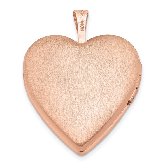 Sterling Silver Rose Gold-plated Pol/Satin 20mm Forever in my Heart Locket