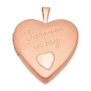 Sterling Silver Rose Gold-plated Pol/Satin 20mm Forever in my Heart Locket