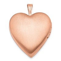 Sterling Silver Rose Gold-plated Polished Front Satin Back Swirl 20mm Heart Locket view 3