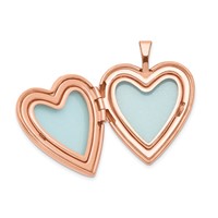 Sterling Silver Rose Gold-plated Polished Front Satin Back Swirl 20mm Heart Locket view 5