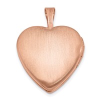 Sterling Silver Rose Gold-plated Polished Front Satin Back 2-Frame 16mm Heart Locket view 3