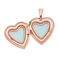 Sterling Silver Rose Gold-plated Polished Front Satin Back 2-Frame 16mm Heart Locket view 5