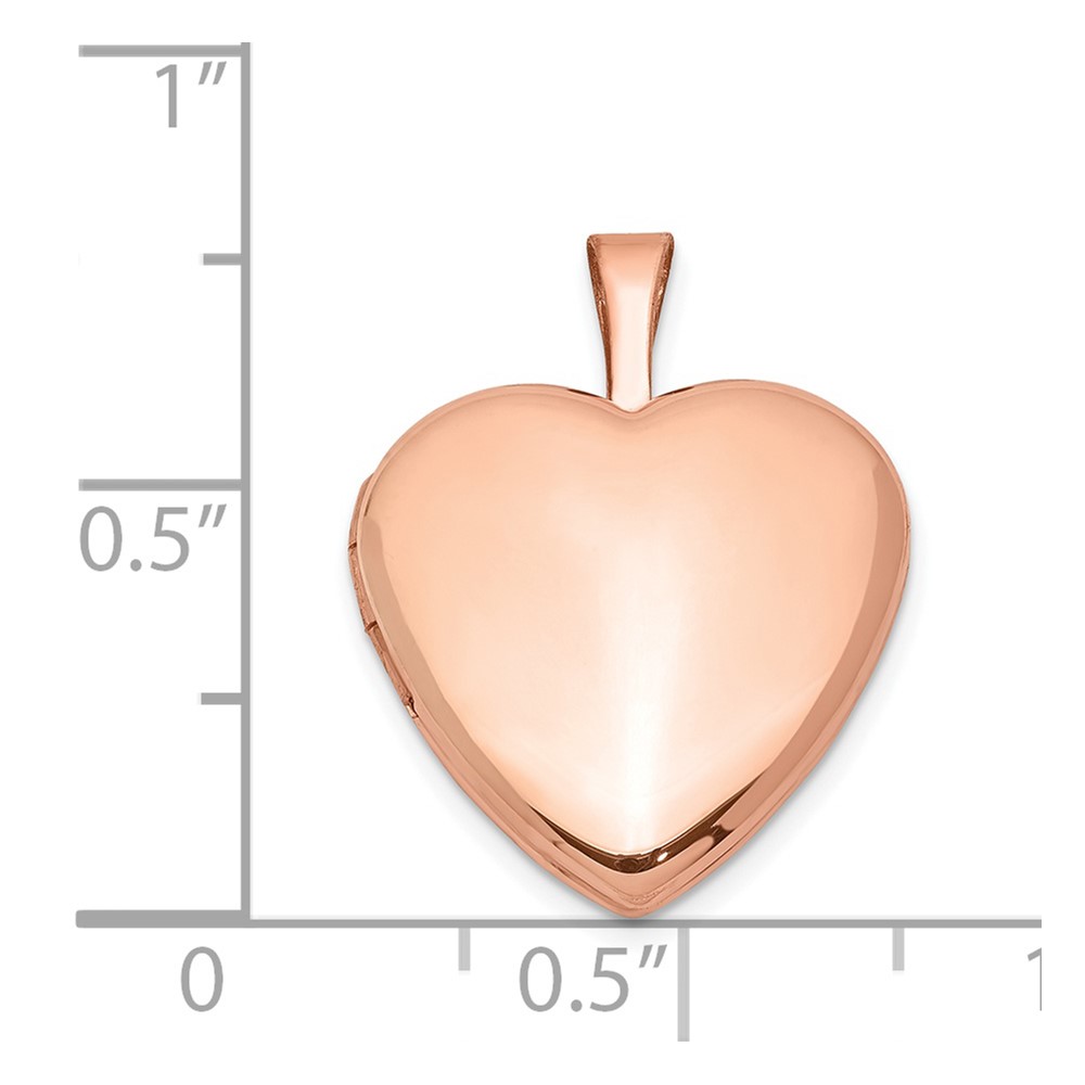 Sterling Silver Rose Gold-plated Satin and Polished 2-Frame Heart Locket (QLS750)