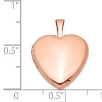 Sterling Silver Rose Gold-plated Polished Front Satin Back 2-Frame 16mm Heart Locket view 4