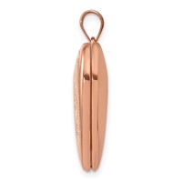 Sterling Silver Rose Gold-plated Polished Front Satin Back Swirl Design 24mm Heart Locket view 2