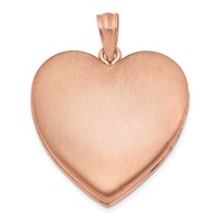 Sterling Silver Rose Gold-plated Polished Front Satin Back Scrolled 24mm Family Heart Locket view 3