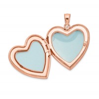 Sterling Silver Rose Gold-plated Polished Front Satin Back Scrolled 24mm Family Heart Locket view 5