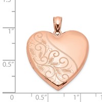Sterling Silver Rose Gold-plated Polished Front Satin Back Scrolled 24mm Family Heart Locket view 4