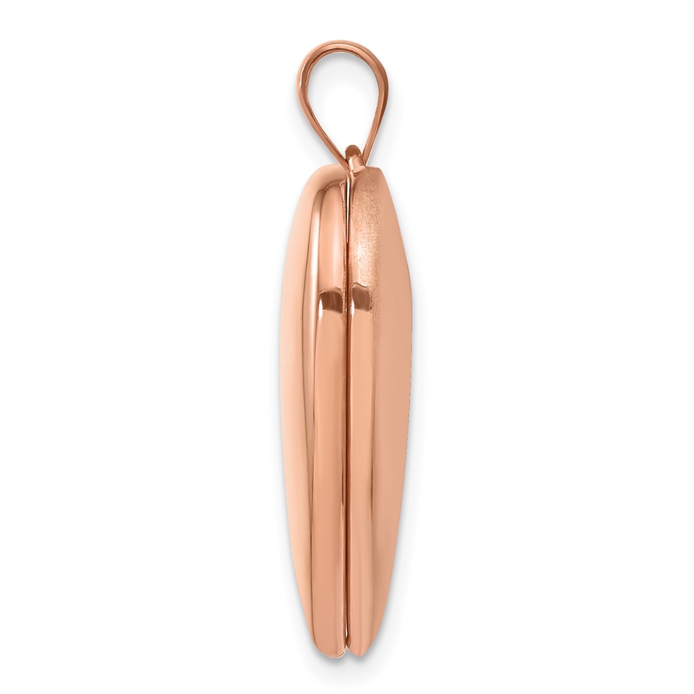 Sterling Silver Rose Gold-plated 24mm Plain Heart Locket (QLS754)