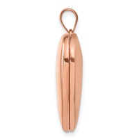Sterling Silver Rose Gold-plated Polished Front Satin Back Plain 24mm Heart Locket view 2