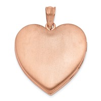 Sterling Silver Rose Gold-plated Polished Front Satin Back Plain 24mm Heart Locket view 3