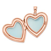 Sterling Silver Rose Gold-plated Polished Front Satin Back Plain 24mm Heart Locket view 5