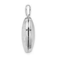 Sterling Silver Rhodium-plated Faith Hope Love 18mm Heart Locket view 2
