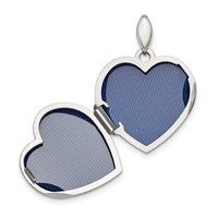 Sterling Silver Rhodium-plated Faith Hope Love 18mm Heart Locket view 4