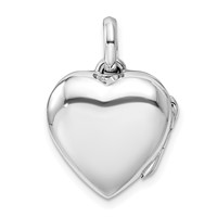 Sterling Silver Antiqued Filigree Top Polished Back 16mm Heart Locket view 4