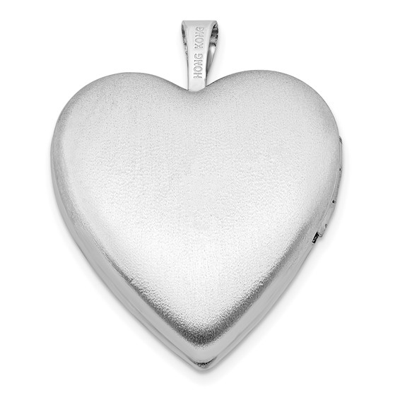 Sterling Silver Rhod-pltd 20mm Green Enamel Clover/Cross Heart Locket