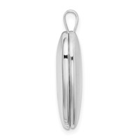 Sterling Silver Rhodium-plated Polished and Satin Forever in MY Heart 20mm Heart Locket view 2