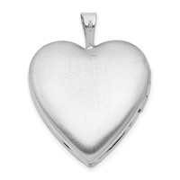 Sterling Silver Rhodium-plated Polished and Satin Forever in MY Heart 20mm Heart Locket view 3