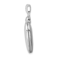 Sterling Silver Rhodium-plated Satin Diamond Accented 21mm Heart Locket view 2