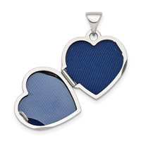 Sterling Silver Rhodium-plated Polished Scrolled Design 15mm Heart Locket view 4