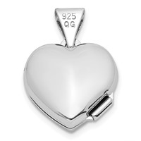 Sterling Silver Rhodium-plated and Gold-tone Floral Mom 12mm Heart Locket view 3
