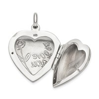 Sterling Silver I Love You Rose 22mm Heart Locket view 4
