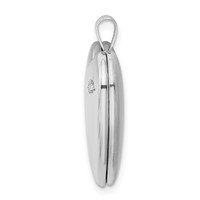 Sterling Silver Rhodium-plated I Love You to the Moon and Back Diamond Star 20mm Heart Locket view 2