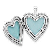 Sterling Silver Rhodium-plated I Love You to the Moon and Back Diamond Star 20mm Heart Locket view 4