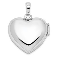 Sterling Silver Rhodium-plated CZ Fancy Vintage Filigree 24mm Heart Locket view 3