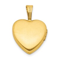 Sterling Silver Gold-plated Satin and Polished Fairy 12mm Heart Locket view 3