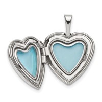 Sterling Silver Rhodium-plated Satin and Polished Pawprint 16mm Heart Locket view 4