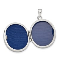 Sterling Silver Rhodium-plated CZ Fancy Vintage Filigree 24mm Oval Locket view 4