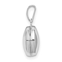 Sterling Silver Rhodium-plated Polished Domed 10mm Round Locket view 2