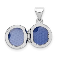 Sterling Silver Rhodium-plated Polished Domed 10mm Round Locket view 4