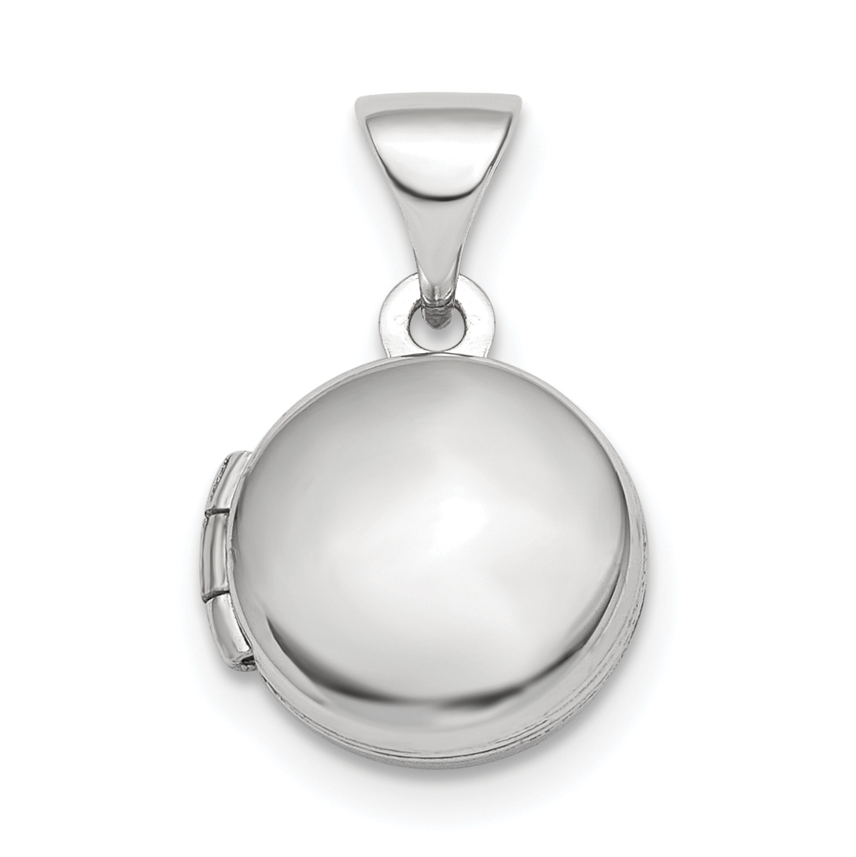 Sterling Silver Rhodium-plated Polished Domed 10mm Round Locket (QLS839)
