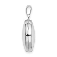Sterling Silver Rhodium-plated Polished Domed 16mm Round Locket view 2
