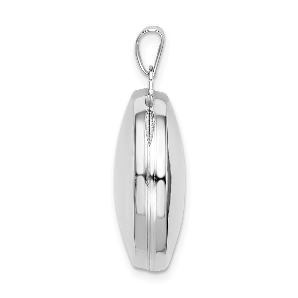 Sterling Silver Rhodium-plated Polished Domed 20mm Round Locket (QLS841)