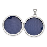 Sterling Silver Rhodium-plated Polished Domed 20mm Round Locket view 4