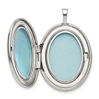 Sterling Silver Rhodium-plated Diamond Moon and Stars I Love You to the Moon and Back 20mm Oval Locket view 4