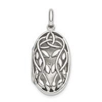 Sterling Silver Antiqued Vintage Filigree 23mm Locket Pendant view 1