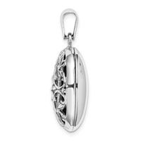 Sterling Silver Polished Vintage Filigree 22mm Oval Locket view 2