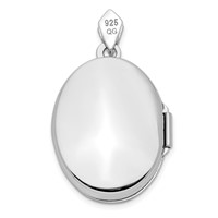 Sterling Silver Rhodium-plate Polished and Textured Diamond Filigree Tree 21mm Oval Locket view 3