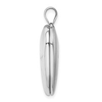 Sterling Silver Rhodium-plated Polished Front Satin Back Plain 24mm Ash Holder Heart Locket view 2